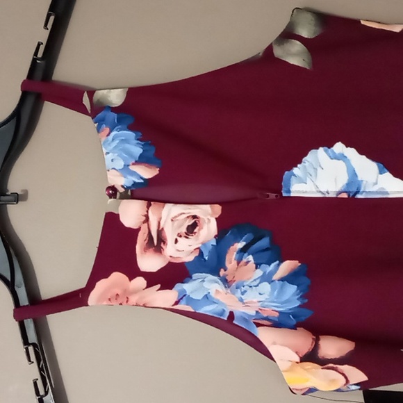 BCX Dress Flowered Ruffle Bottom Sleeveless Dress Size 3 - Picture 7 of 7